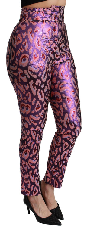 Dolce & Gabbana Mehrfarbig gemusterte Cropped-Hose mit hoher Taille