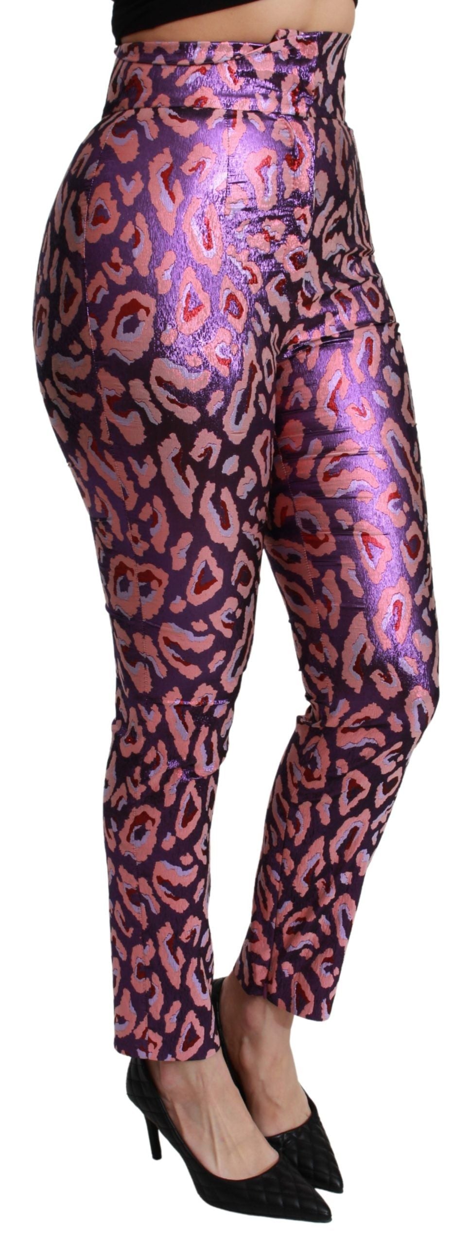 Dolce & Gabbana Mehrfarbig gemusterte Cropped-Hose mit hoher Taille