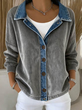 Warme Cord Denim Winterjacke Grau – Casual & Stylisch
