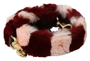 Dolce & Gabbana Rosa Rotes Lapin Pelz Accessoire Schulterriemen