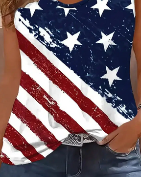 Winter USA V-Neck Top – ärmellos, vintage & layerfreundlich