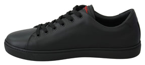 Dolce & Gabbana Schwarz Leder Liebe Herz Turnschuhe Damen Schuhe