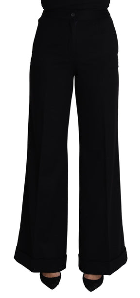 Dolce & Gabbana Schwarze Kaschmir-Hose mit weitem Bein für Frauen