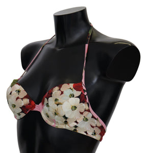 Dolce & Gabbana Multicolor Floral Badeanzug Bademode Bikini-Oberteile