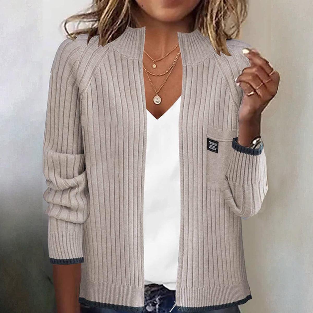 Retro Brown Long Sleeve Cardigan - Ihr stilvoller Herbstsbegleiter