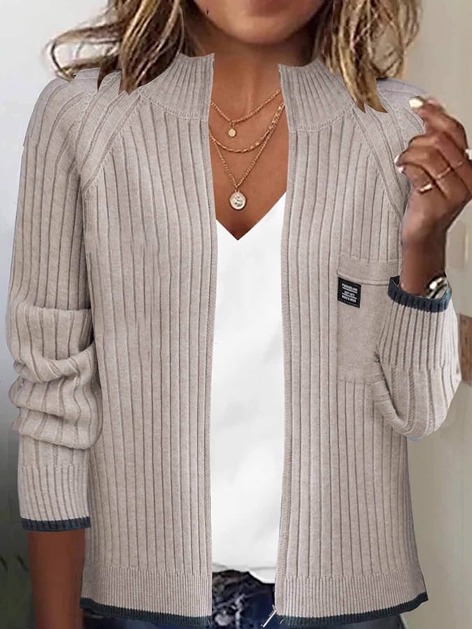 Retro Brown Long Sleeve Cardigan - Ihr stilvoller Herbstsbegleiter