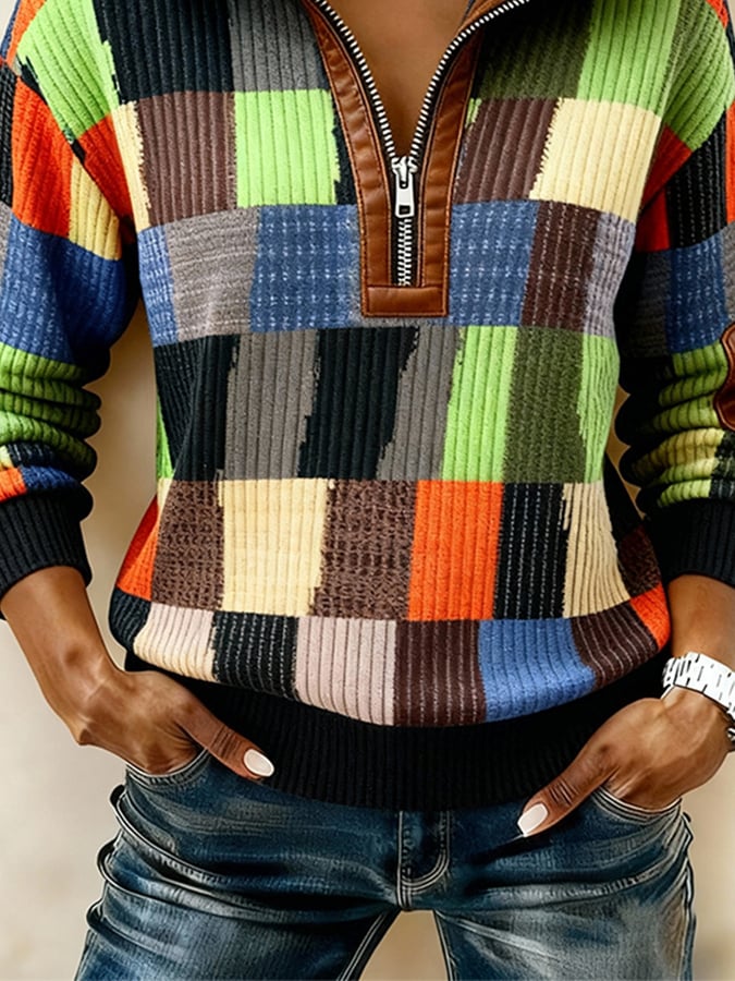 Winter Teddy Sweatshirt Damen Patchwork Warm Kuschelpulli