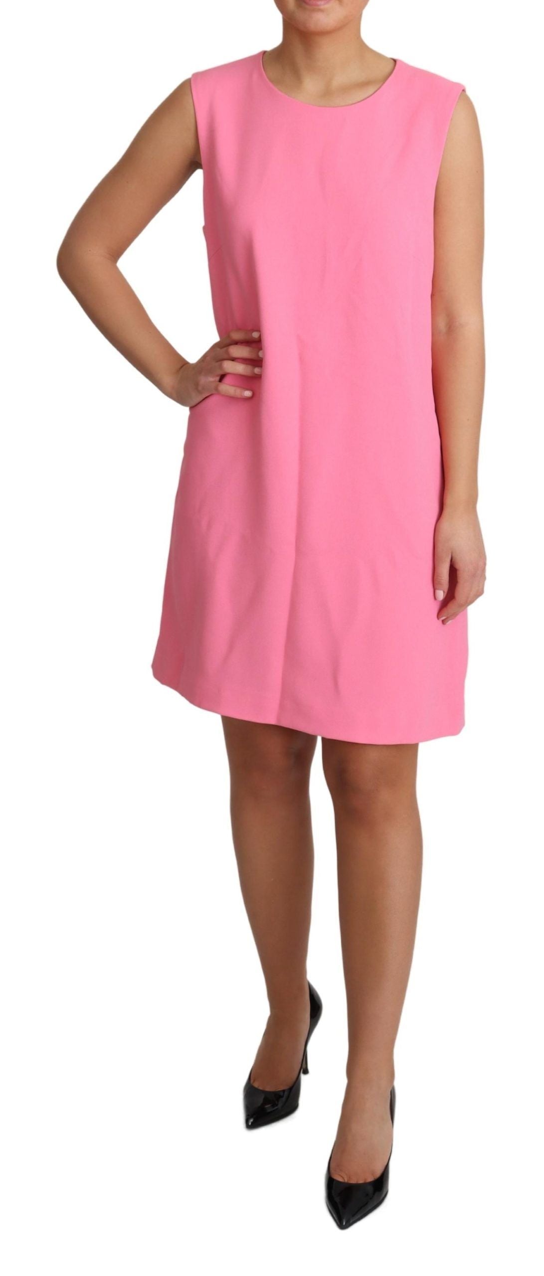 Dolce & Gabbana Rosa ärmelloses, knielanges Shift-Kleid