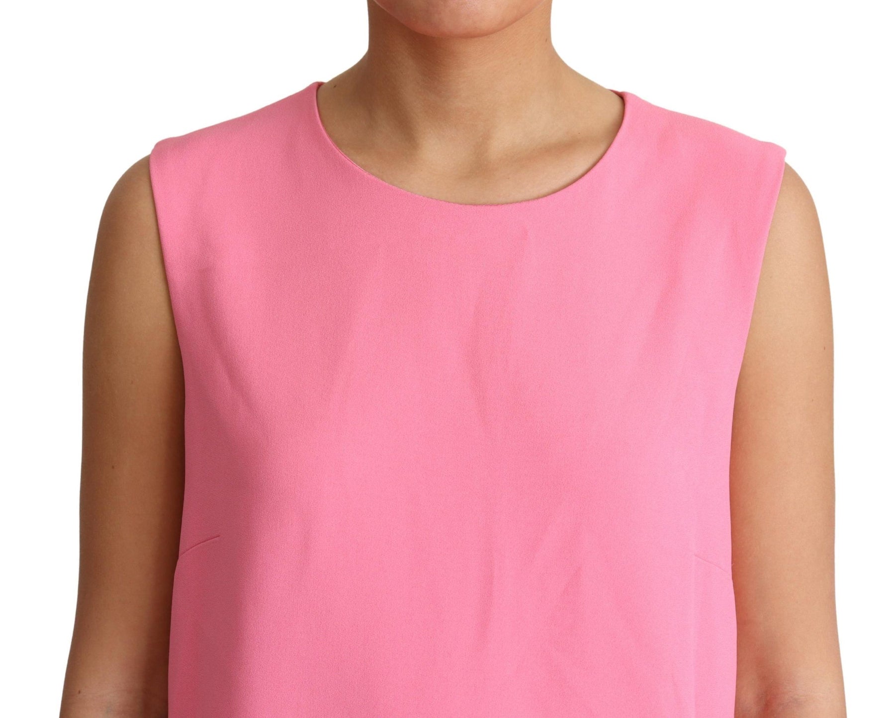 Dolce & Gabbana Rosa ärmelloses, knielanges Shift-Kleid