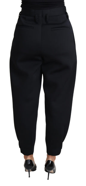 Dolce & Gabbana Schwarzes Kurzkleid Polyesterhose mit hoher Taille