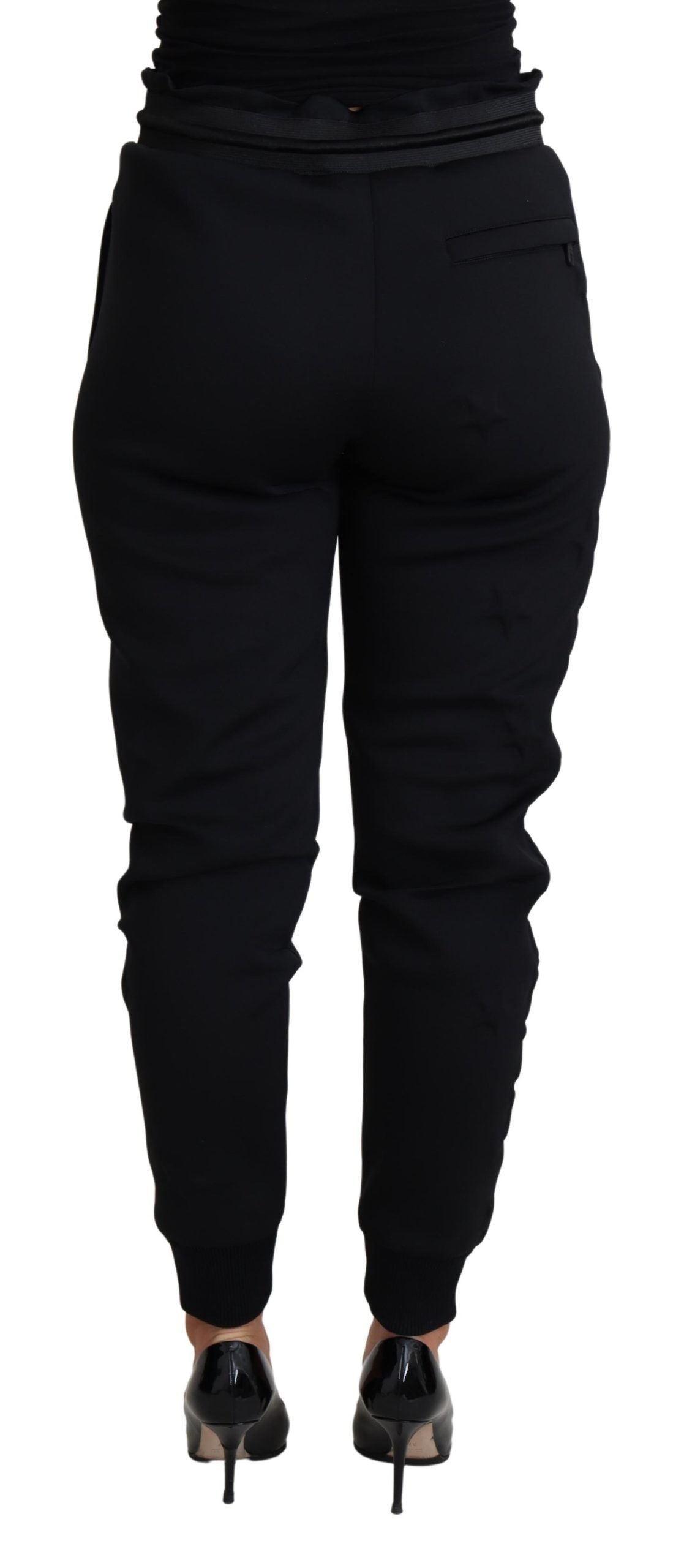 Dolce & Gabbana Schwarze Polyester-Neopren-Jogger-Hose
