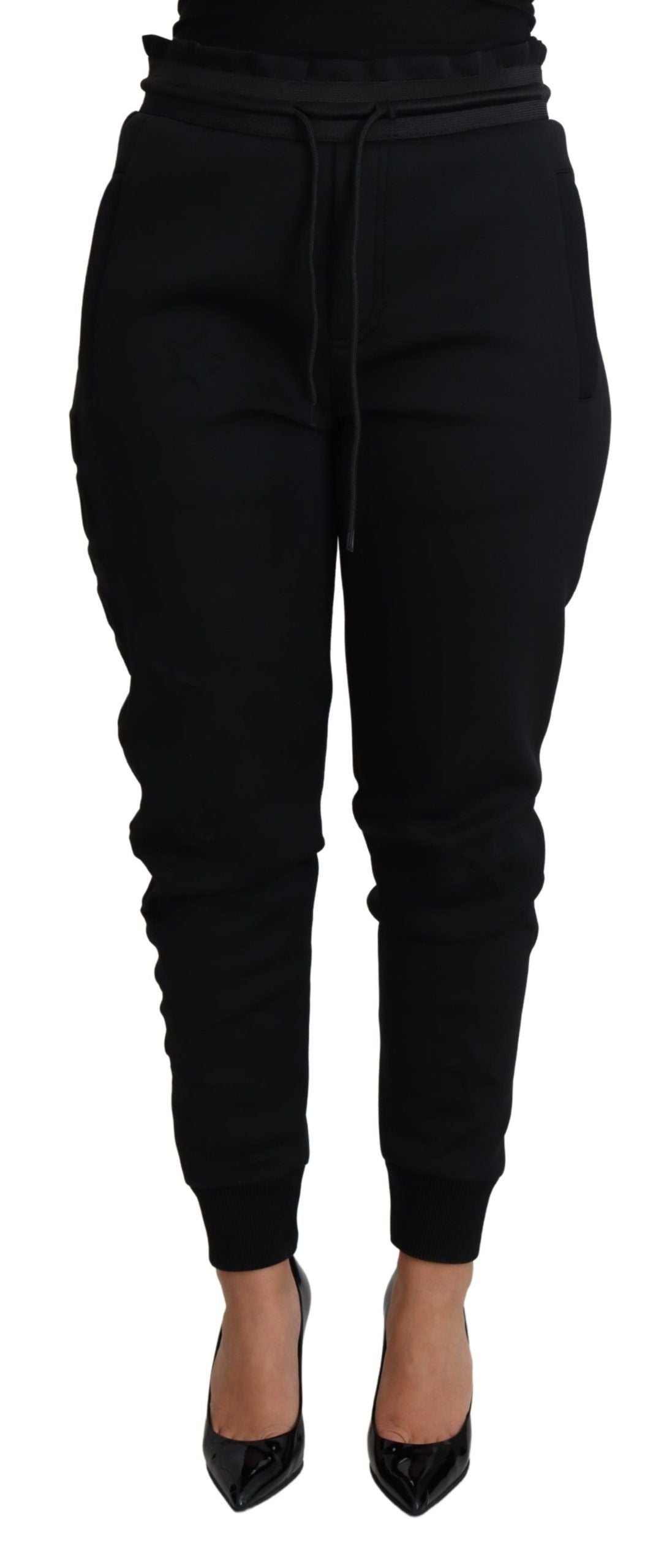 Dolce & Gabbana Schwarze Polyester-Neopren-Jogger-Hose