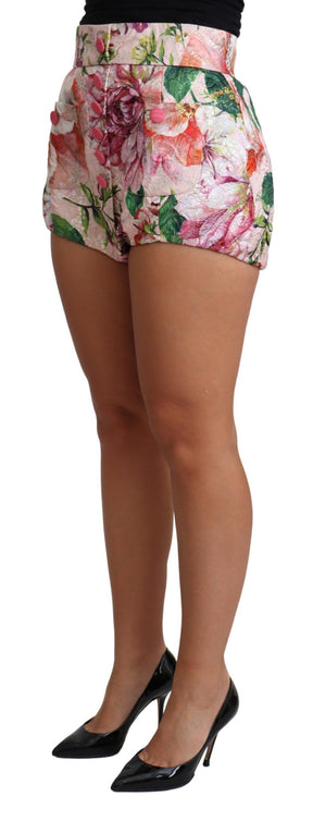 Dolce & Gabbana Rosa Baumwolle Floral Print Hot Pants Kurz