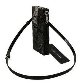 Dolce & Gabbana Schwarzer Kristall Plexiglas Kreuz Zigarettenetui Halter