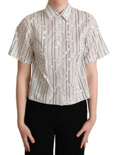 Dolce & Gabbana Weißes Kreise Dots Hemd mit Knopfleiste