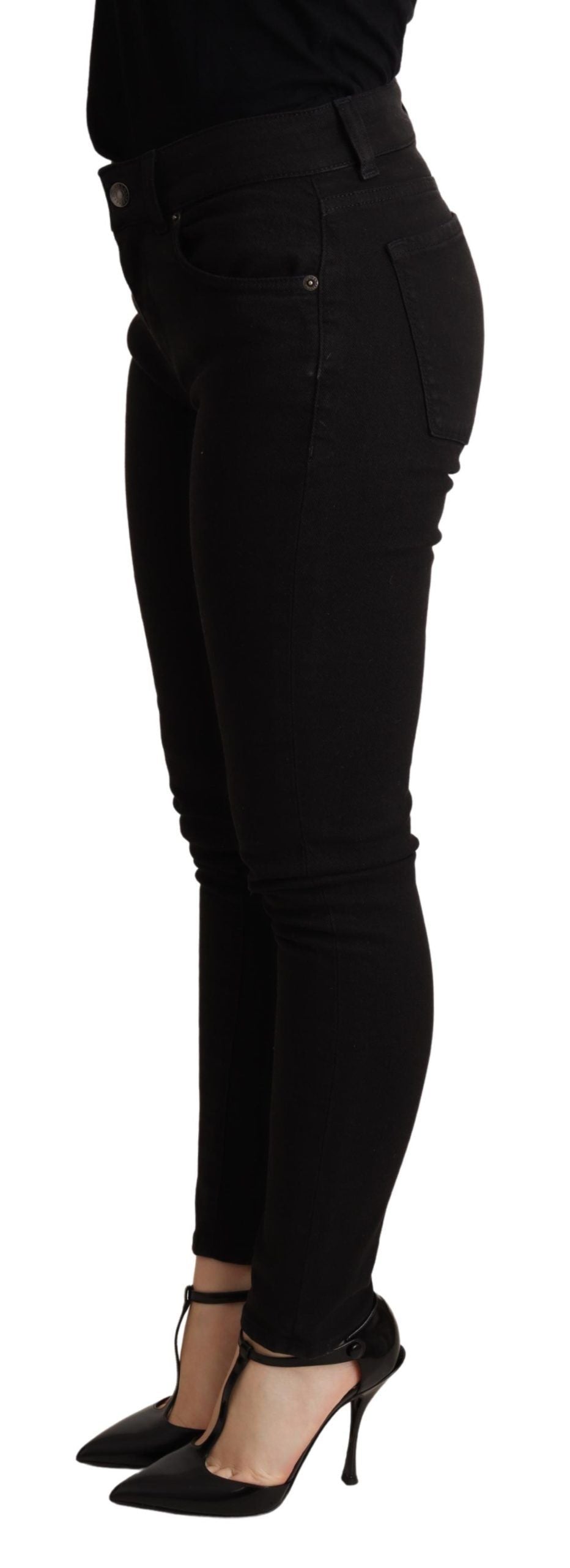Dolce & Gabbana Schwarze Skinny Denim Baumwoll-Stretch-Hose