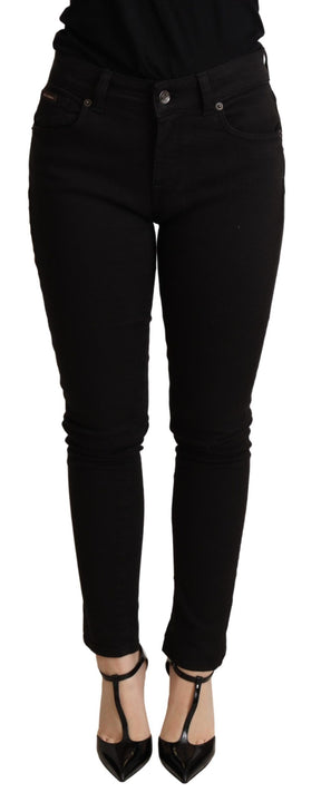Dolce & Gabbana Schwarze Skinny Denim Baumwoll-Stretch-Hose