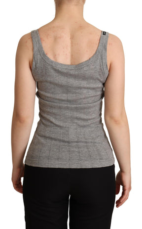 Dolce & Gabbana Graues Baumwolle Modal Canotta Tank Top T-Shirt