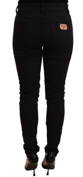 Dolce & Gabbana Schwarze Slim Fit Denim Cotton Stretch Jeans