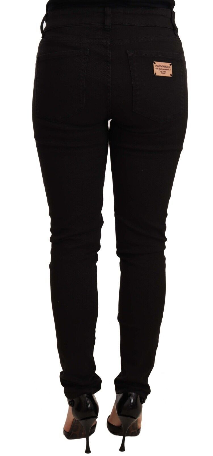 Dolce & Gabbana Schwarze Slim Fit Denim Cotton Stretch Jeans