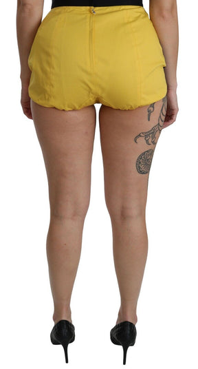 Dolce & Gabbana Gelb Schwarz Baumwolle Juwelen Hot Pants Shorts
