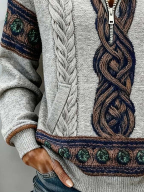Kuscheliger Winter Hoodie Damen Boho Teddyfutter Grau Casual