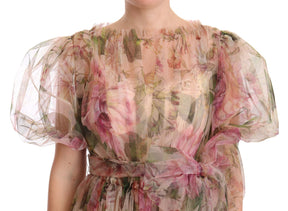 Dolce & Gabbana Langes Maxikleid mit Blumendruck in Multicolor