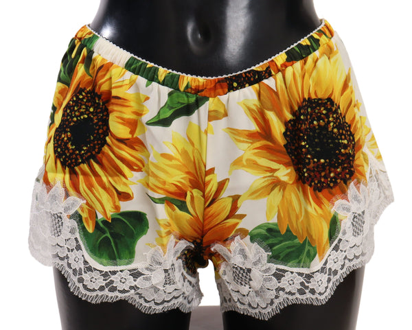 Dolce & Gabbana Weiße Sonnenblumen-Spitzen-Dessous Unterwäsche
