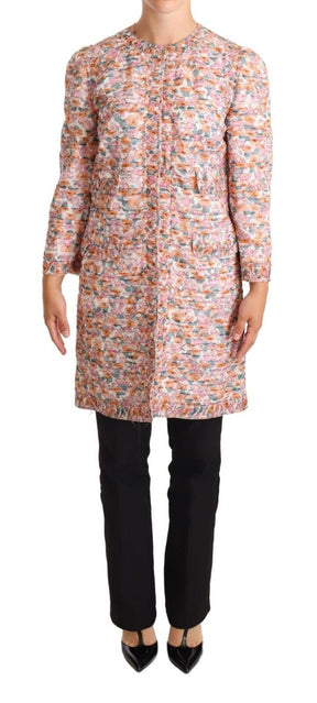 Dolce & Gabbana Multicolor Floral Print Seiden-Trenchcoat Jacke