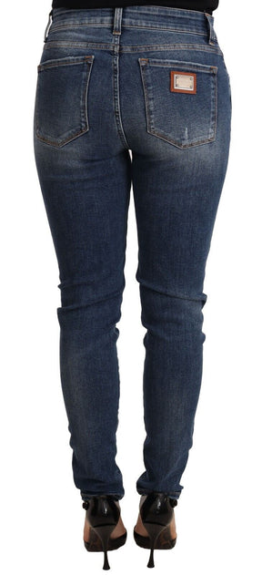 Dolce & Gabbana Blaue Waschung Skinny Denim Cotton Stretch Jeans