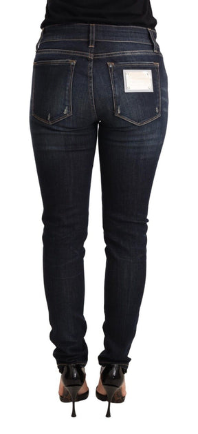 Dolce & Gabbana Blaue Waschung Slim Skinny Denim Cotton Stretch Jeans