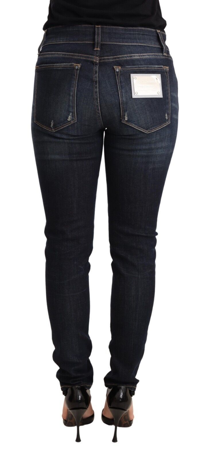 Dolce & Gabbana Blaue Waschung Slim Skinny Denim Cotton Stretch Jeans