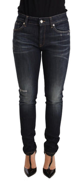 Dolce & Gabbana Blaue Waschung Slim Skinny Denim Cotton Stretch Jeans