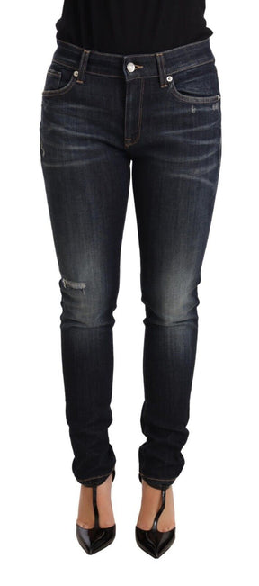 Dolce & Gabbana Blaue Waschung Slim Skinny Denim Cotton Stretch Jeans