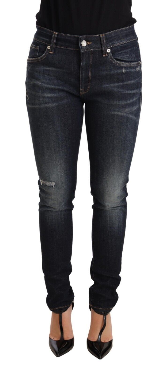 Dolce & Gabbana Blaue Waschung Slim Skinny Denim Cotton Stretch Jeans
