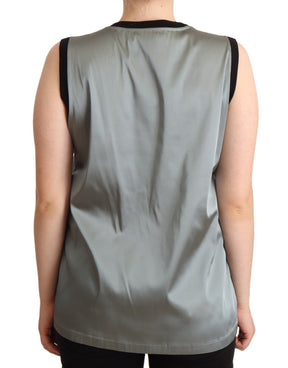 Dolce & Gabbana Silberner Rundhalsausschnitt Ärmelloses lässiges Tanktop