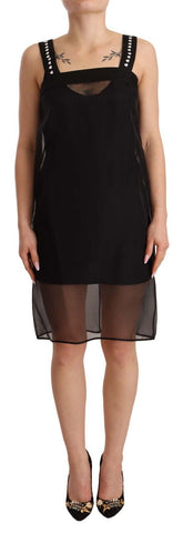 Dolce & Gabbana Schwarzes Seiden-Stretch-Kristall-Minikleid