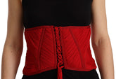 Dolce & Gabbana Rotes Korsett Gürtel Stretch Taille Riemen Seide Top