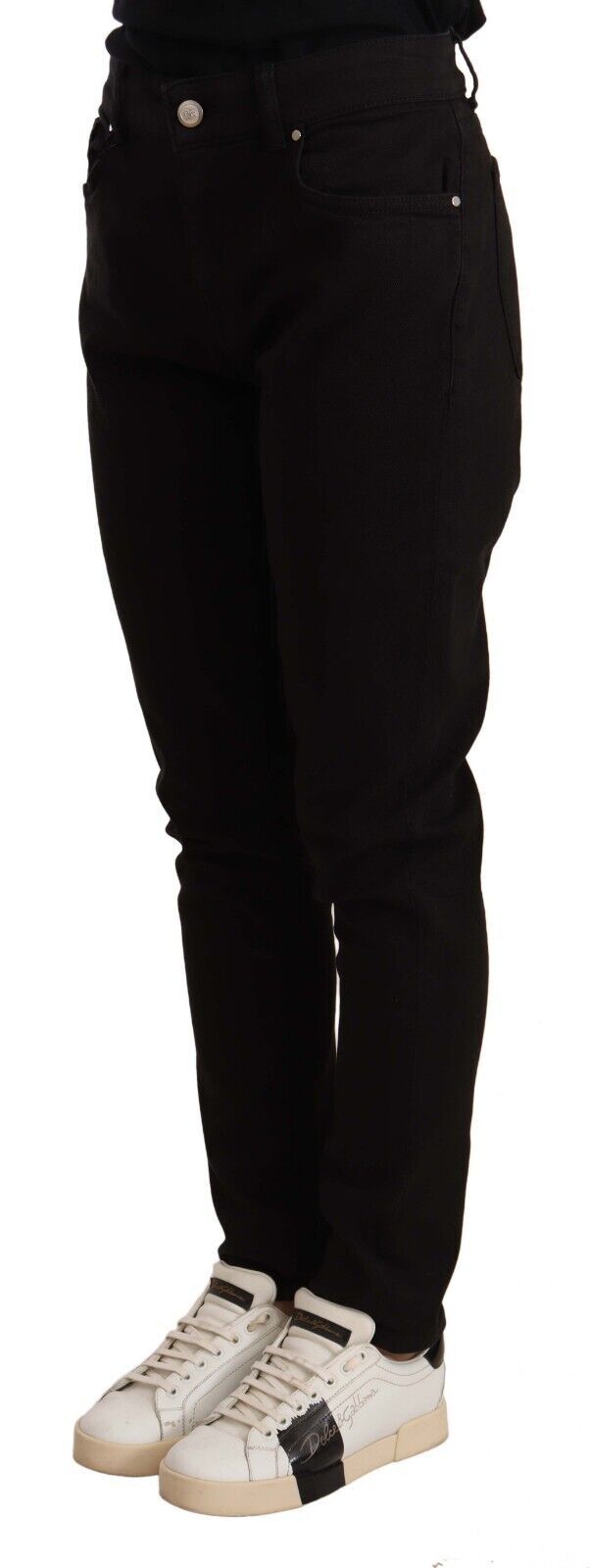 Dolce & Gabbana Schwarze Skinny Slim Denim Cotton Stretch Jeans