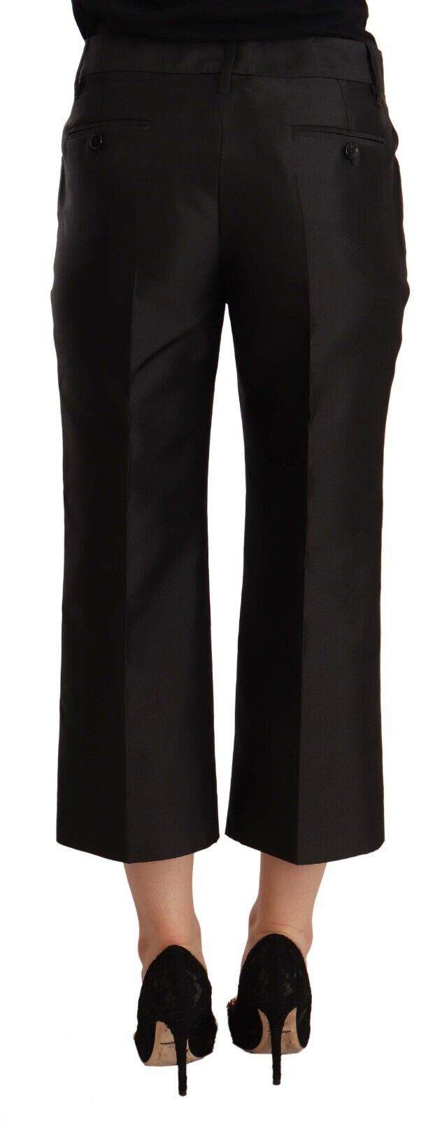 Dolce & Gabbana Schwarze Cropped Pants aus 100% Seide