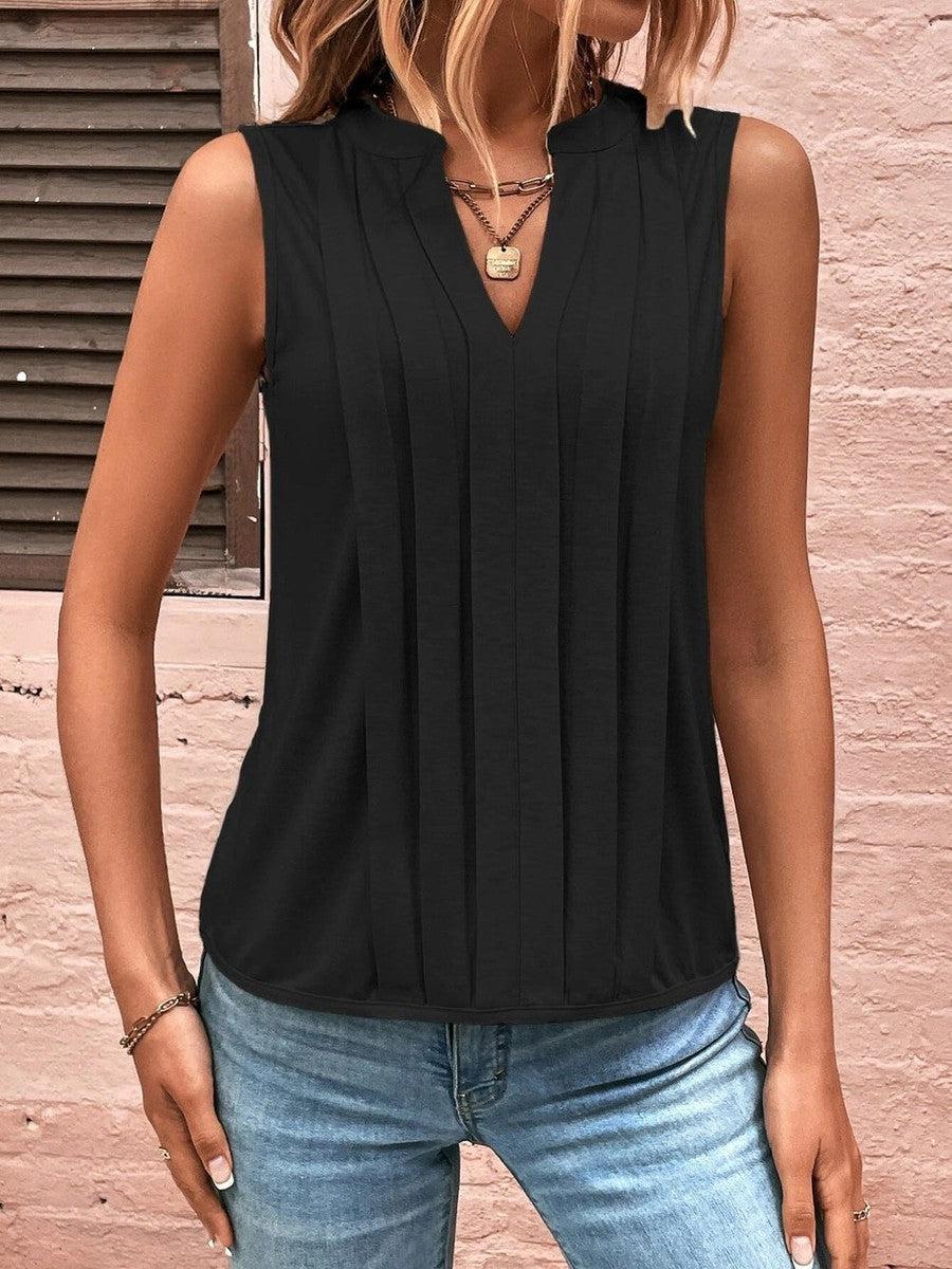 Elegantes schwarzes V-Neck Top – Winter Layering Must-have