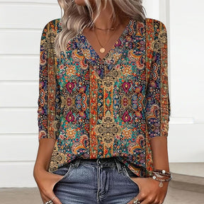 Chic & Gemütlich: V-Ausschnitt Langarm-Top - Ihr Herbst-Must-Have