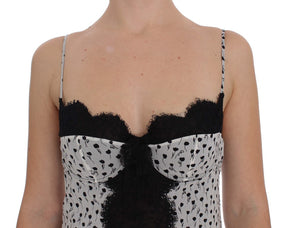 Dolce & Gabbana Schwarzes Seiden-Spitzen-Babydoll-Dessous-Top