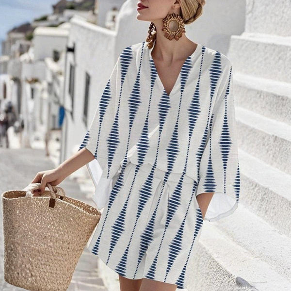 Herbstshaftes Casual 2-teiliges Set - Bequem & Stilsicher mit Print-Muster