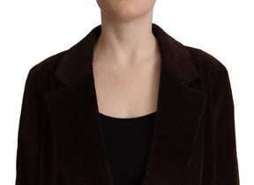 Dolce & Gabbana Bordeauxfarbener Cord-Baumwoll-Blazer Übergrößen-Jacke