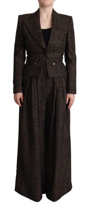 Dolce & Gabbana Dunkelbraun Wolle einreihig 2 Pc Jacke Hose