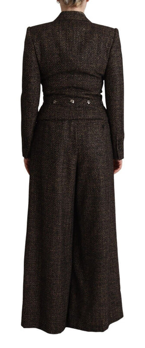 Dolce & Gabbana Dunkelbraun Wolle einreihig 2 Pc Jacke Hose
