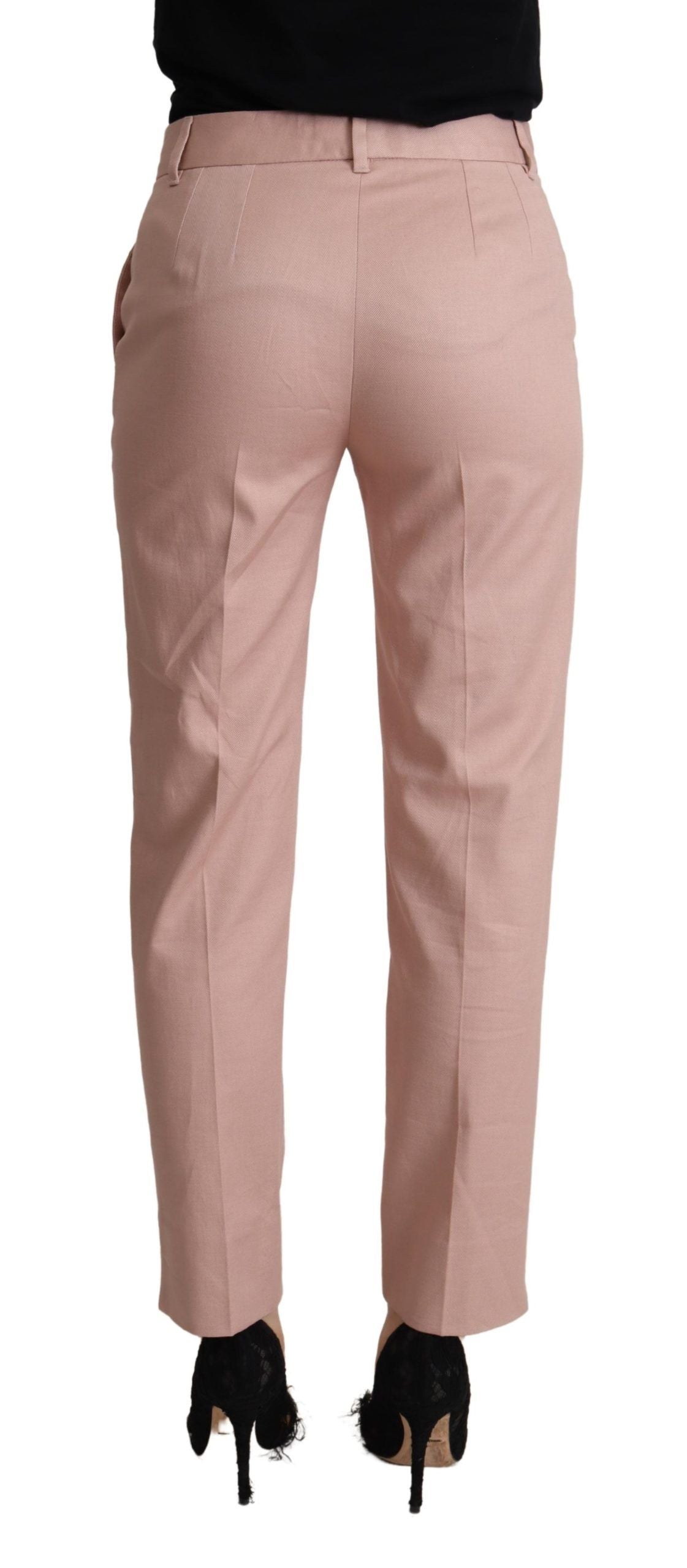 Dolce & Gabbana Rosa Baumwolle Mid Waist Hose Tapered Pants