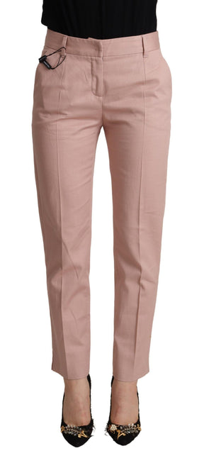 Dolce & Gabbana Rosa Baumwolle Mid Waist Hose Tapered Pants