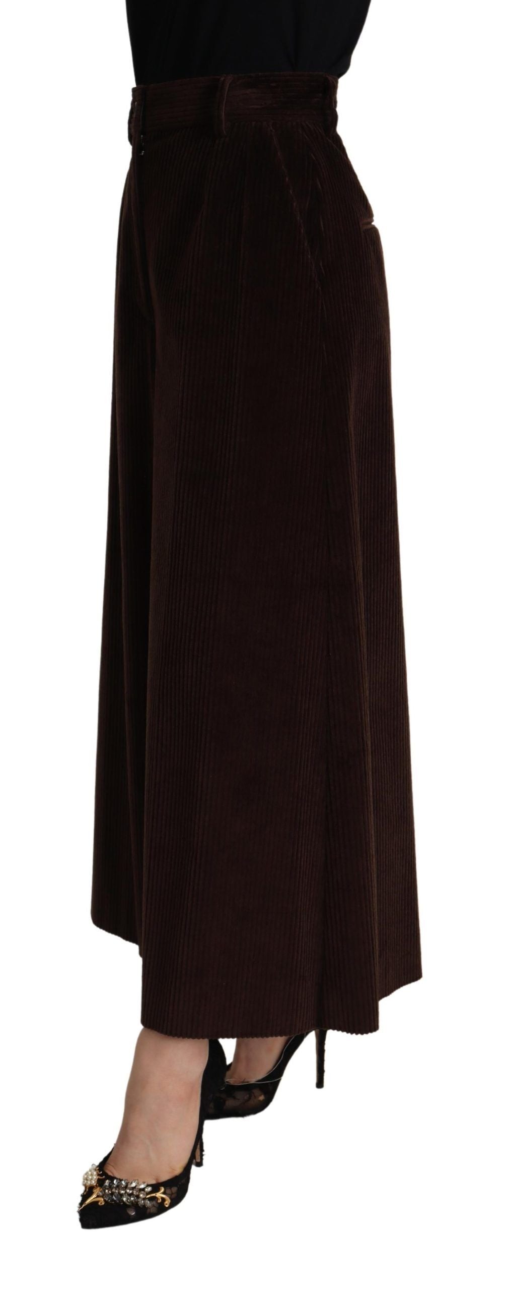 Dolce & Gabbana Bordeauxfarbene Cordhose aus Baumwolle Weite Hosenbeine
